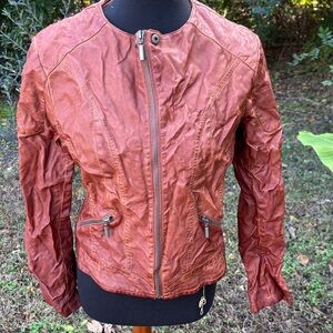 Bernardo Women's Burnt Orange Leather Jacket